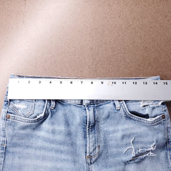 AGOLDE Jeans Women 29 Blue Sophie Crop Raw Chewed Hem Distressed Casual Grunge - Picture 5 of 11